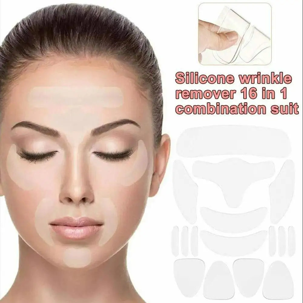 18PCS Reusable Silicone Face Patch Set | Anti-Wrinkle Pads for Forehead, Neck, Eye, Cheek & Chest