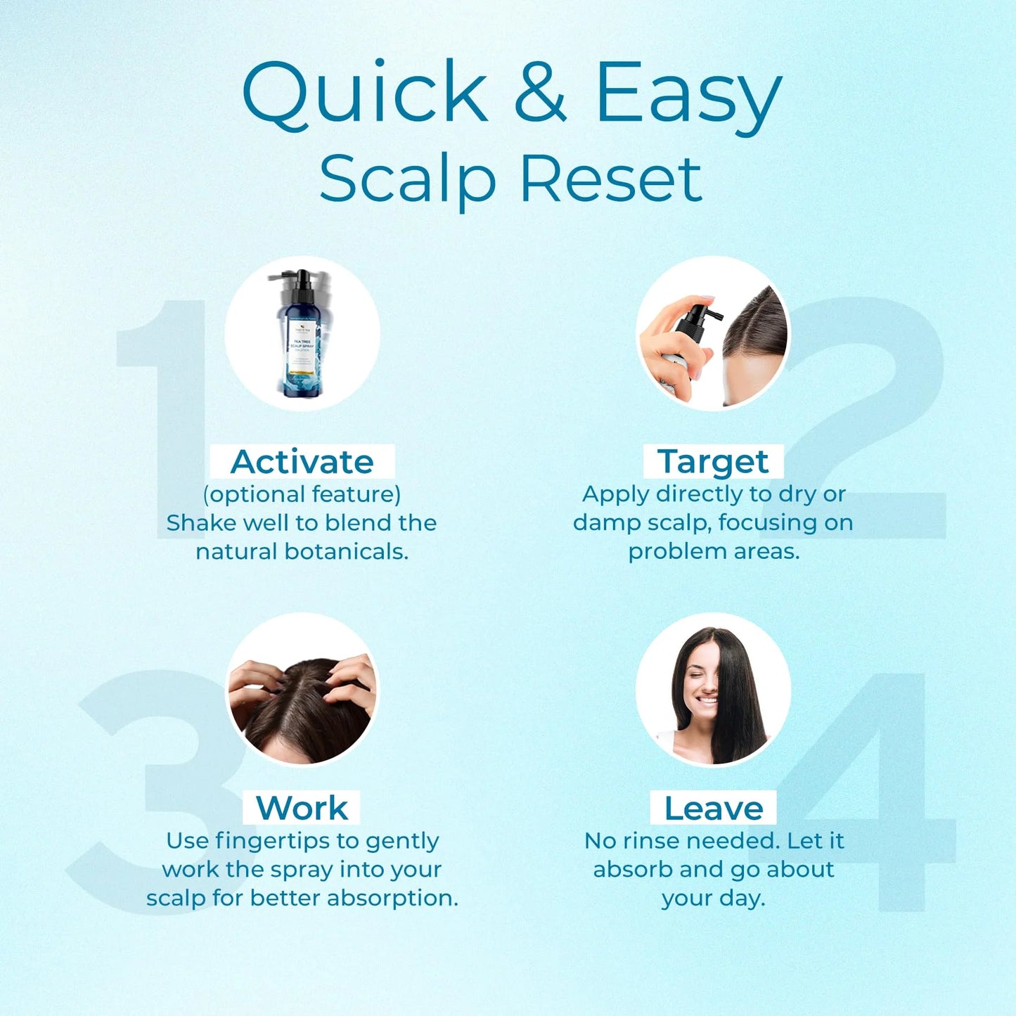 Dry Scalp Spray - Intensive Scalp Moisturizer for Men & Women - Tea Tree Leave in Scalp Moisturizer for Dry Scalp, Flaky Buildup & Excess Oil