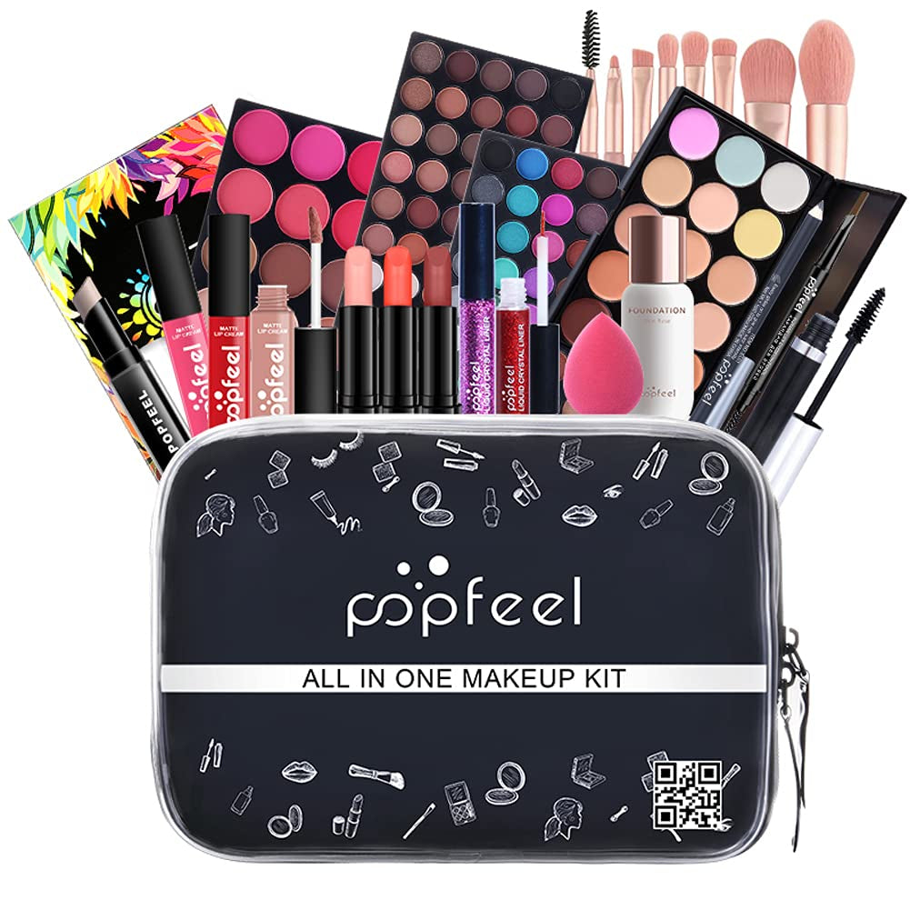 All in One Makeup Gift Kit, Multipurpose Makeup Set for Women, Full Kit with Face Makeup, Lipstick Set, Eyebrow Pencil, Lip Gloss (8 Pcs) (FJM1125WK2N106Q)