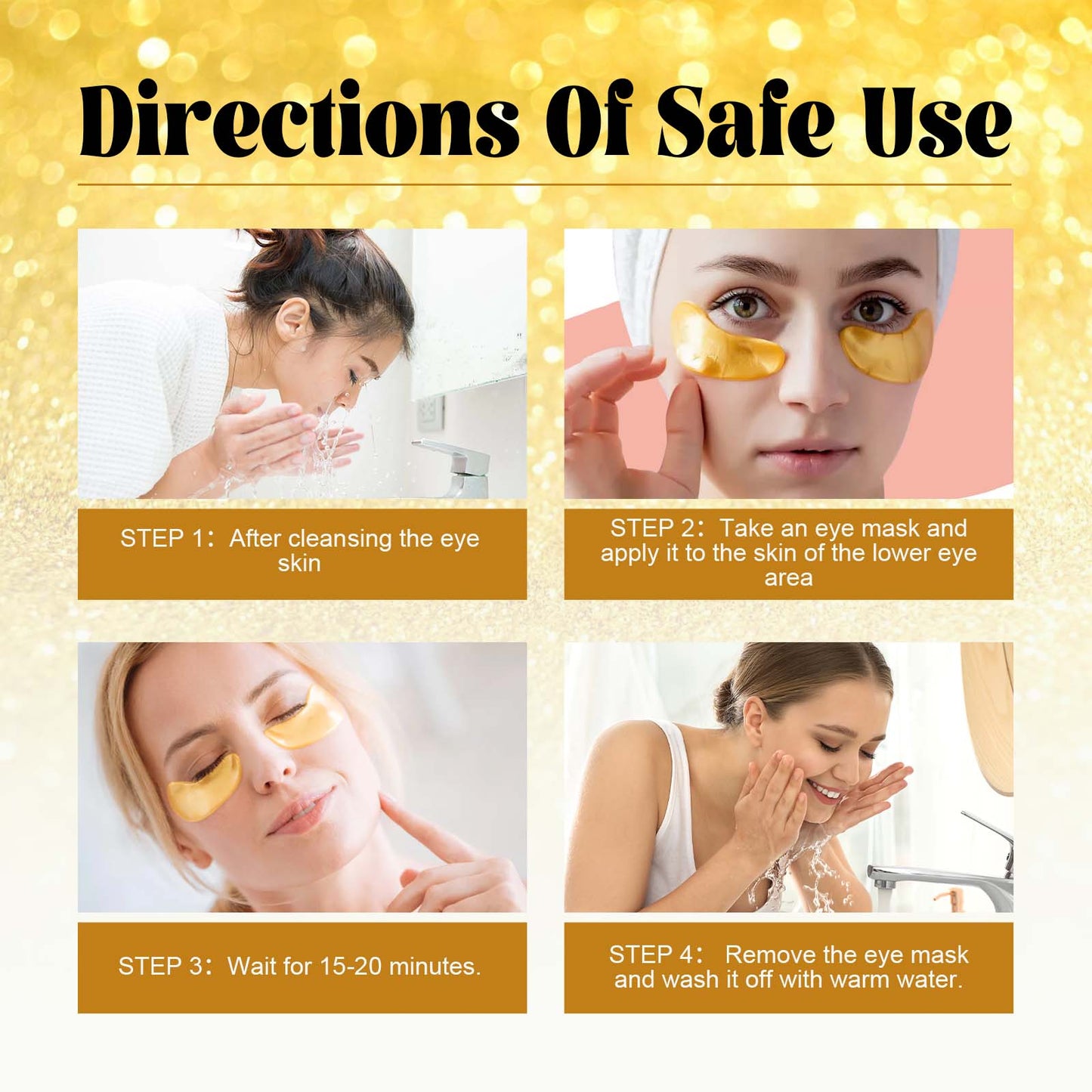 24K Gold Anti-Wrinkle Eye Mask, Moisturizing And Improving Eye Lines Brightening And Moisturizing Eye Skin Eye Care