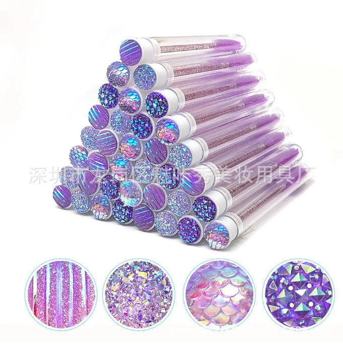 Disposable Mascara Wands | 10–50 Pcs Diamond Lash Spoolies (4 Colors)