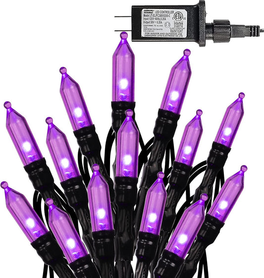 200 LED Halloween Mini String Lights, 65FT Light up 8 Modes Halloween Decorations Fairy Lights for Indoor Outdoor Room Garden Holiday Party (Purple)