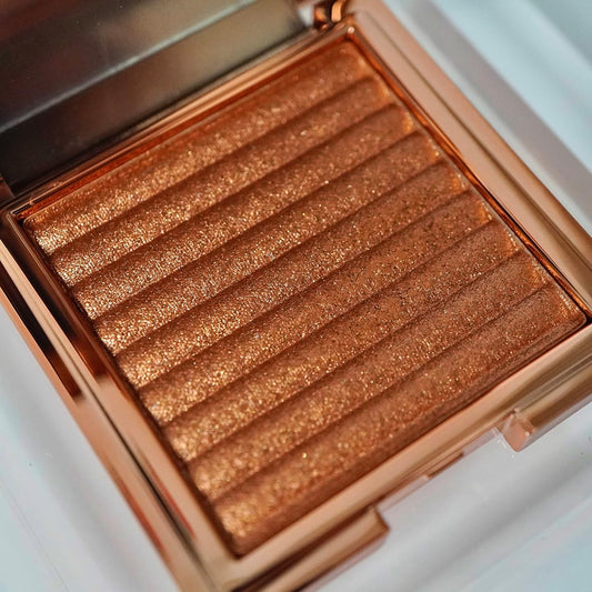 Gold Copper Powder Highlighter Makeup Palette, Shimmer Glitter Shiny Contour Highlight Makeup Illuminator - Luminizer Contouring Palette Shimmery Finish Face & Body - Vegan & Cruelty-Free, Bronze Star