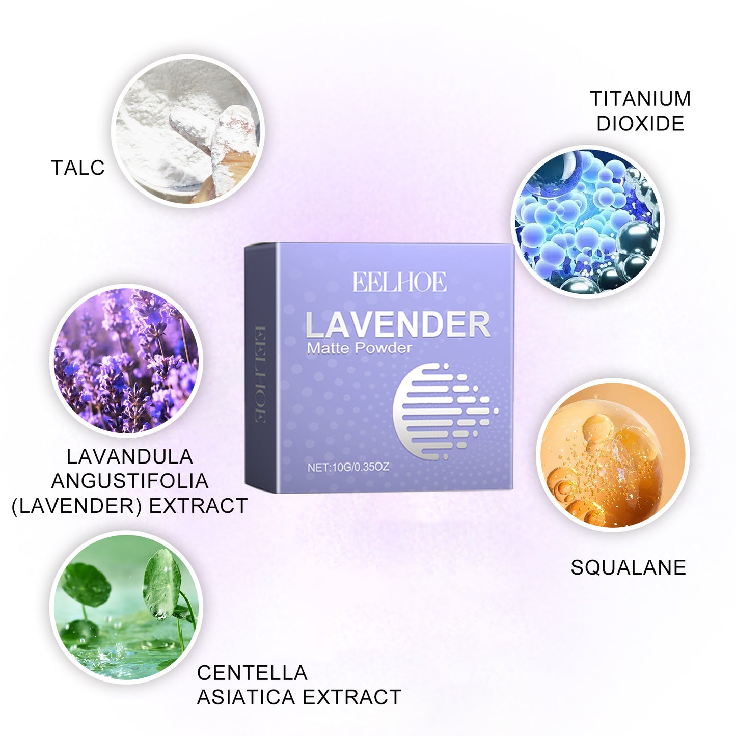 Lavender Matte Powder, Natural Block Defect Containment Light And Durable Is Not Easy To Makeup Base Powdery Cake