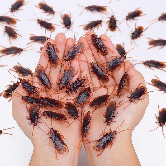 Pretty Realistic 50PCS Fake Roaches, Fake Cockroaches  Great Way to Play a Prank, Faux Cockroaches Lifelike Creepy Perfect for Halloween Project, Tricking People, Kid Playing