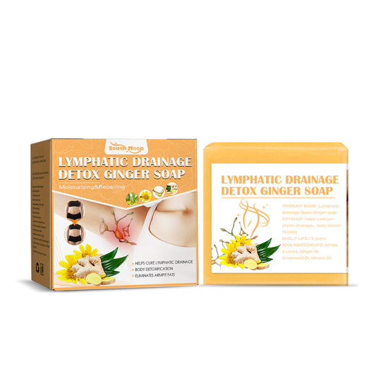Lymphatic Drainage Detox Ginger Soap, Body Armpit Leg Caking Meridian Lymphatic Relief Venous Care Soap