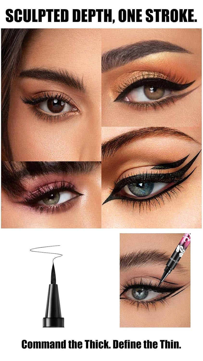 Eyeliner Waterproof Professional Liquid Long Lasting Cosmetics Eye Liner Pen Black 12 Pcs