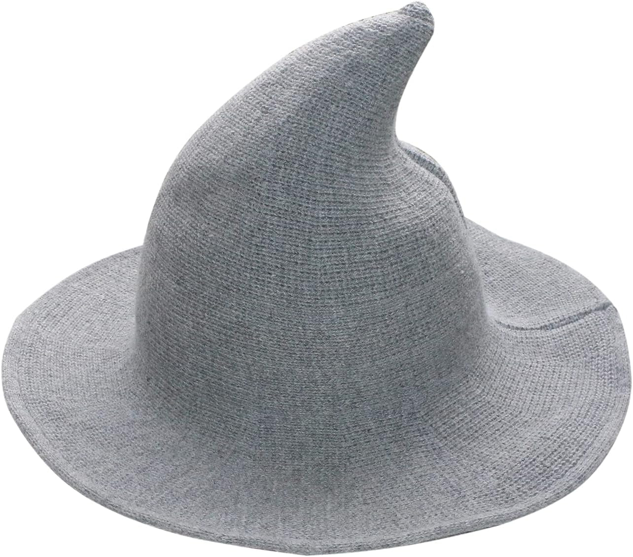 Womens Witch Hat Knitted Wool Cap for Halloween Party Masquerade Cosplay Costume Accessory and Daily, Black