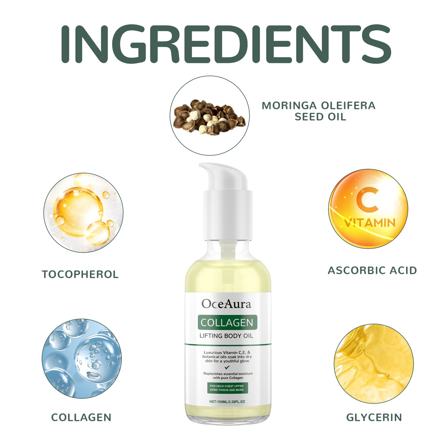 Collagen Lifting Body Oil, Moisturizing And Moisturizing Skin Massage Essential Oil