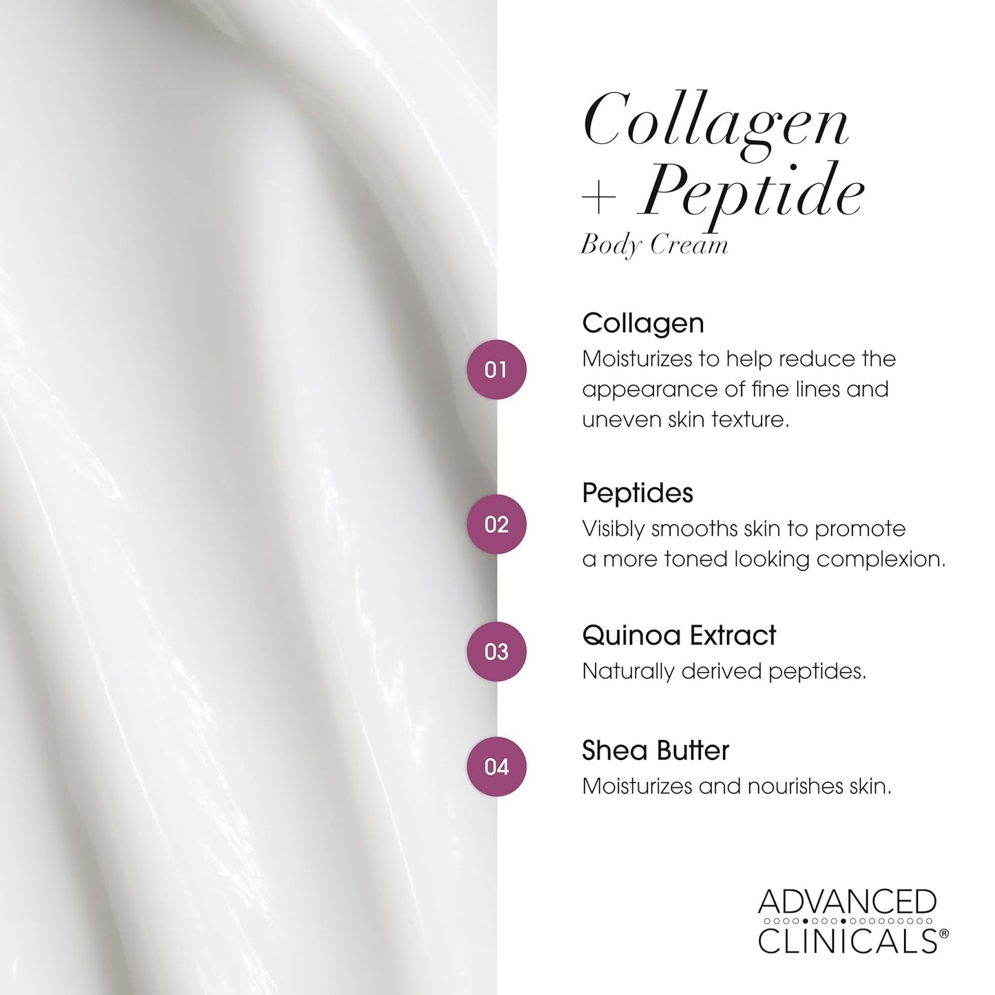 Collagen Peptides Body Lotion & Face Moisturizer | Peptide Infused Collagen Lotion for Women & Men Helps Improve Look of Crepey Skin, Wrinkles, & Uneven Dry Skin Texture, 16 Ounce