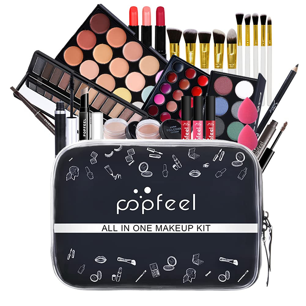 All in One Makeup Gift Kit, Multipurpose Makeup Set for Women, Full Kit with Face Makeup, Lipstick Set, Eyebrow Pencil, Lip Gloss (8 Pcs) (FJM1125WK2N106Q)