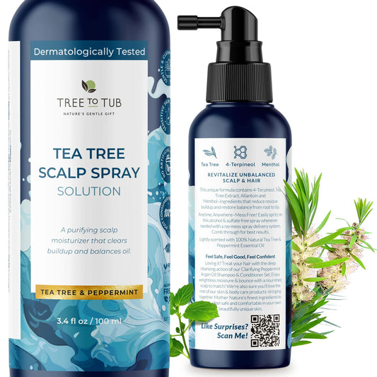 Dry Scalp Spray - Intensive Scalp Moisturizer for Men & Women - Tea Tree Leave in Scalp Moisturizer for Dry Scalp, Flaky Buildup & Excess Oil