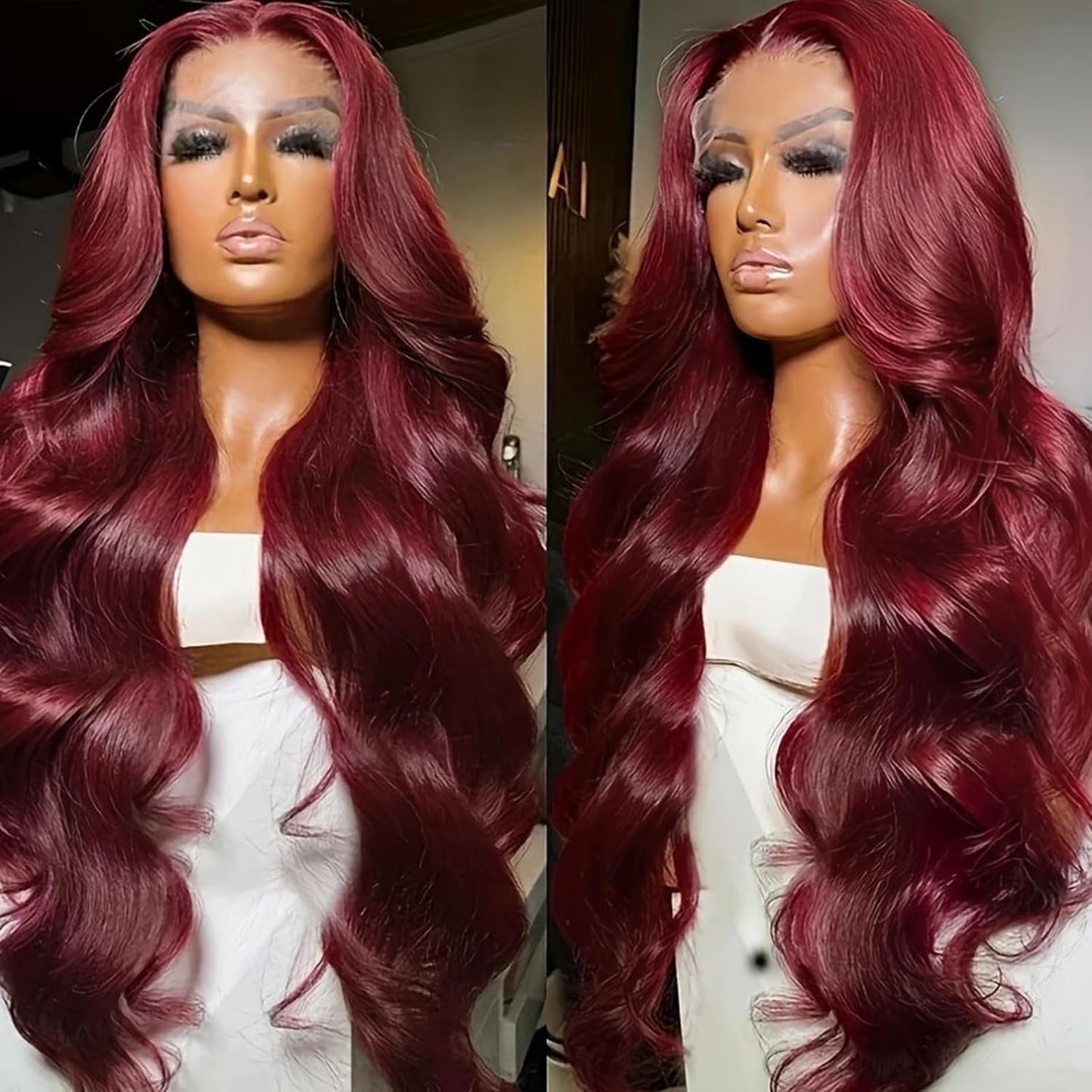 Purple Body Wave 13X4 Lace Frontal Wigs HD Lace Front Wigs Glueless Pre Plucked Bluish Violet Glueless Wigs 28 Inch Soft Hair Natural Hair Line Baby Hair Heat Resistant