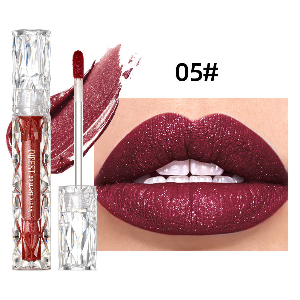 Diamond Liquid Metallic No Stain On Cup Lip Lacquer