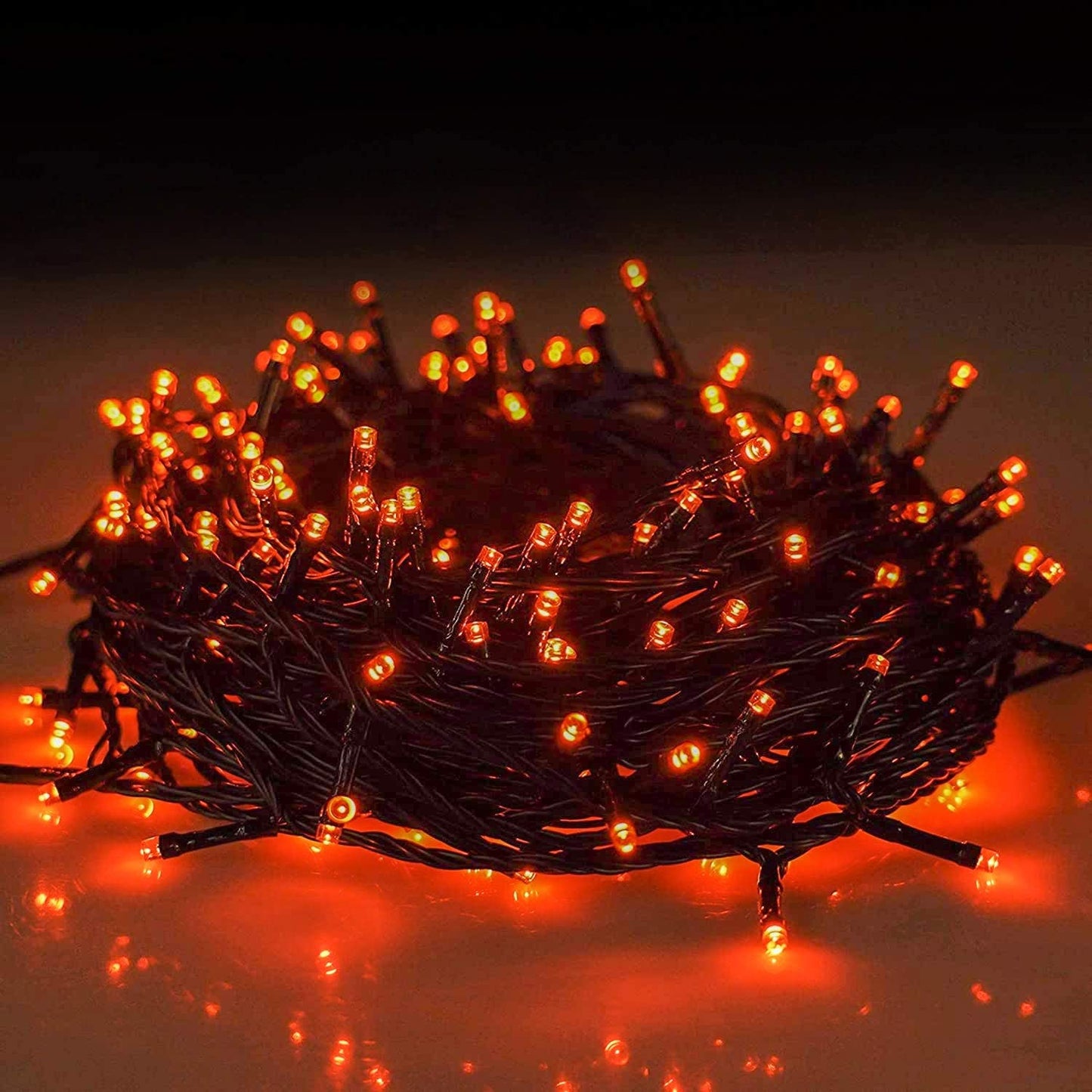 33FT 100 LED Halloween String Lights Orange, Plug in Black Wire Fairy Lights 8 Modes Waterproof Mini Light for Outdoor Indoor Christmas Tree Holiday Wedding Party Bedroom Patio Tree Decor