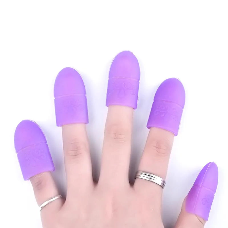 5 Pcs/Lot Nail Art Silicone Nail Art Nail Remover Wraps Rubber Finger Cots Protector Gloves Nail Tools