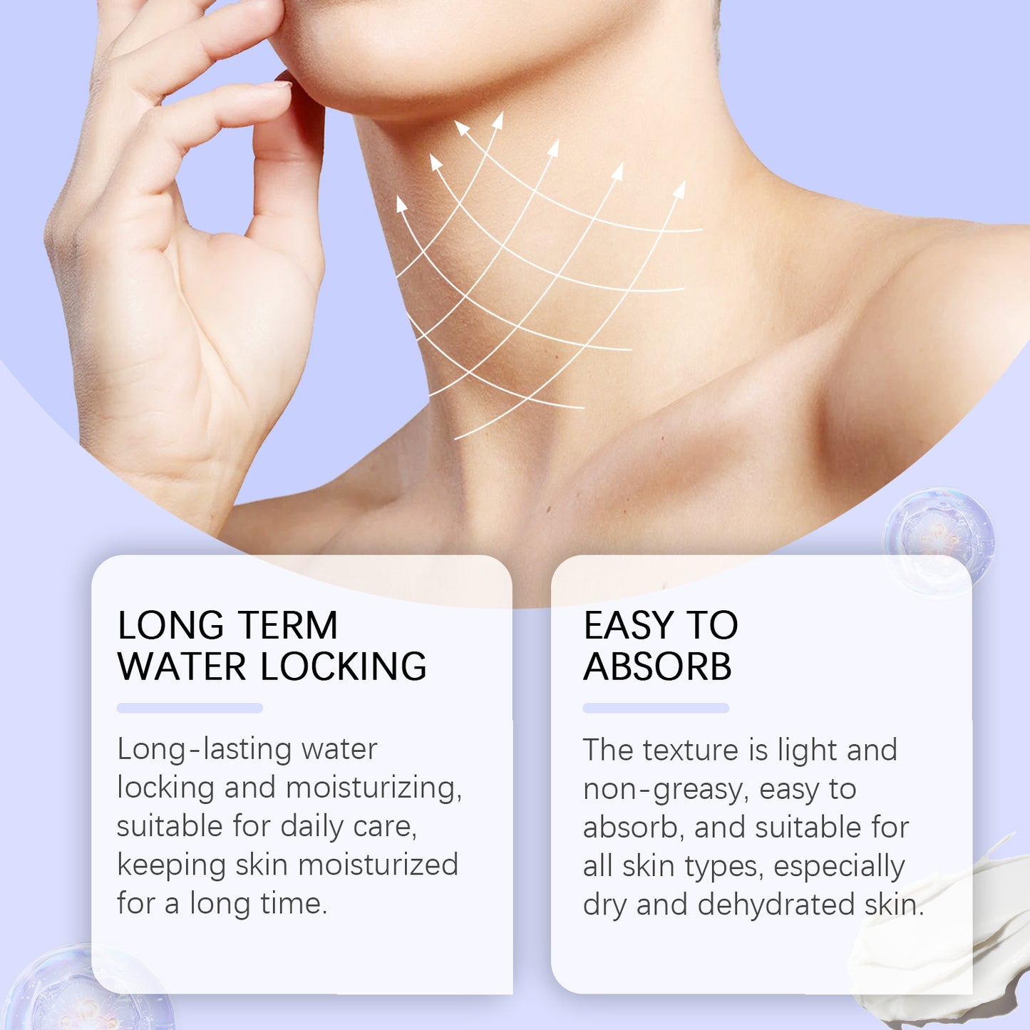 OUHOE Neck Cream - Hydrating, Moisturizing, and Refreshing Skin Care Lotion for Neck and Body