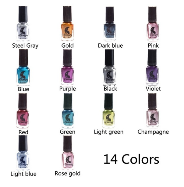14 Color Mirror Metallic Nail Polish Set | 6ML Shiny Fashion Gel for Trendy Nail Art & Makeup Looks