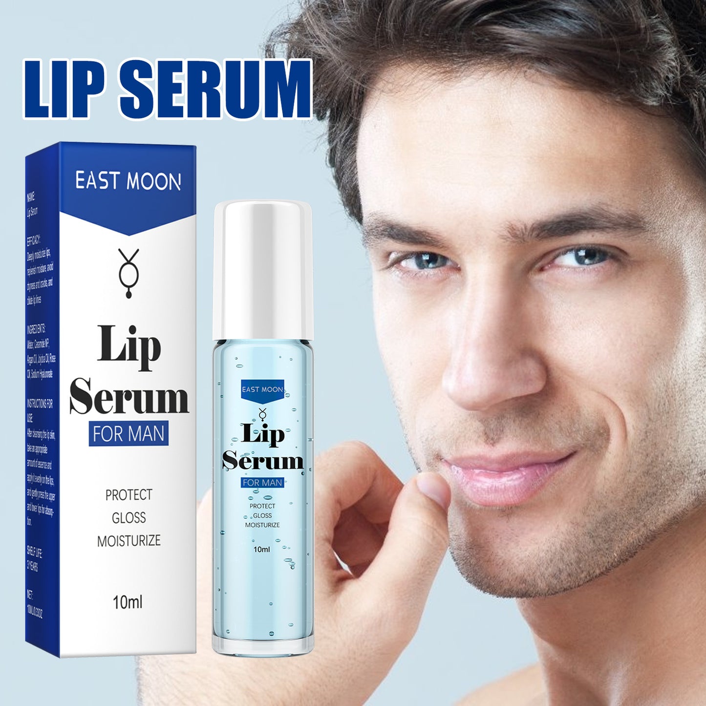 EAST MOON Lip Essence Rolling Lotion, Moisturize And Fade Lip Lines, Prevent Dry Crack And Dead Skin, Plump And Moisturize Lips