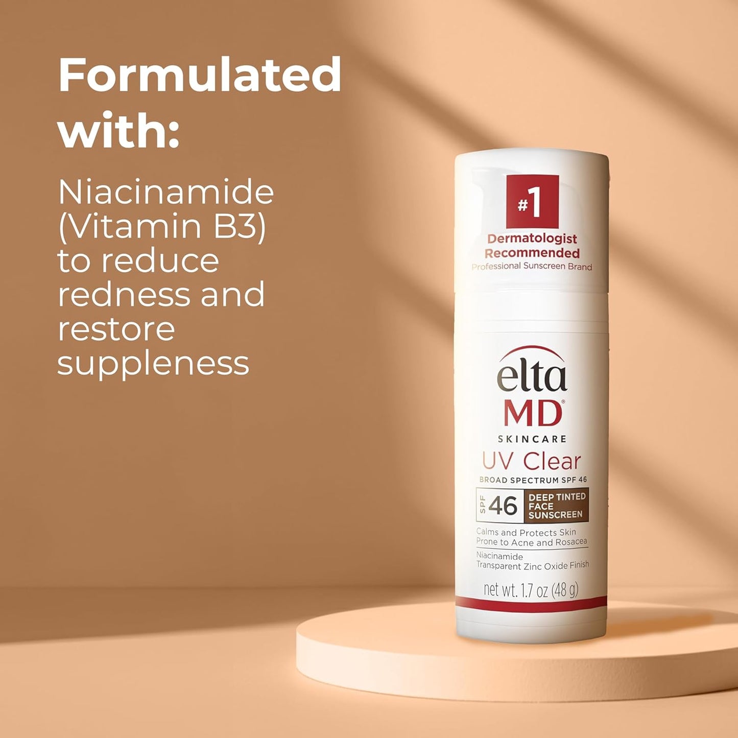 Eltamd UV Clear Tinted Face Sunscreen, SPF 46 Oil- Free with Zinc Oxide, Dermatologist Recommended