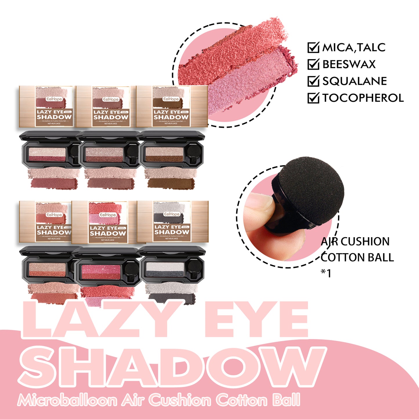 Lazy Eye Shadow, Natural Development Pearlescent Matte Beginner Daily Makeup Glitter Eyeshadow