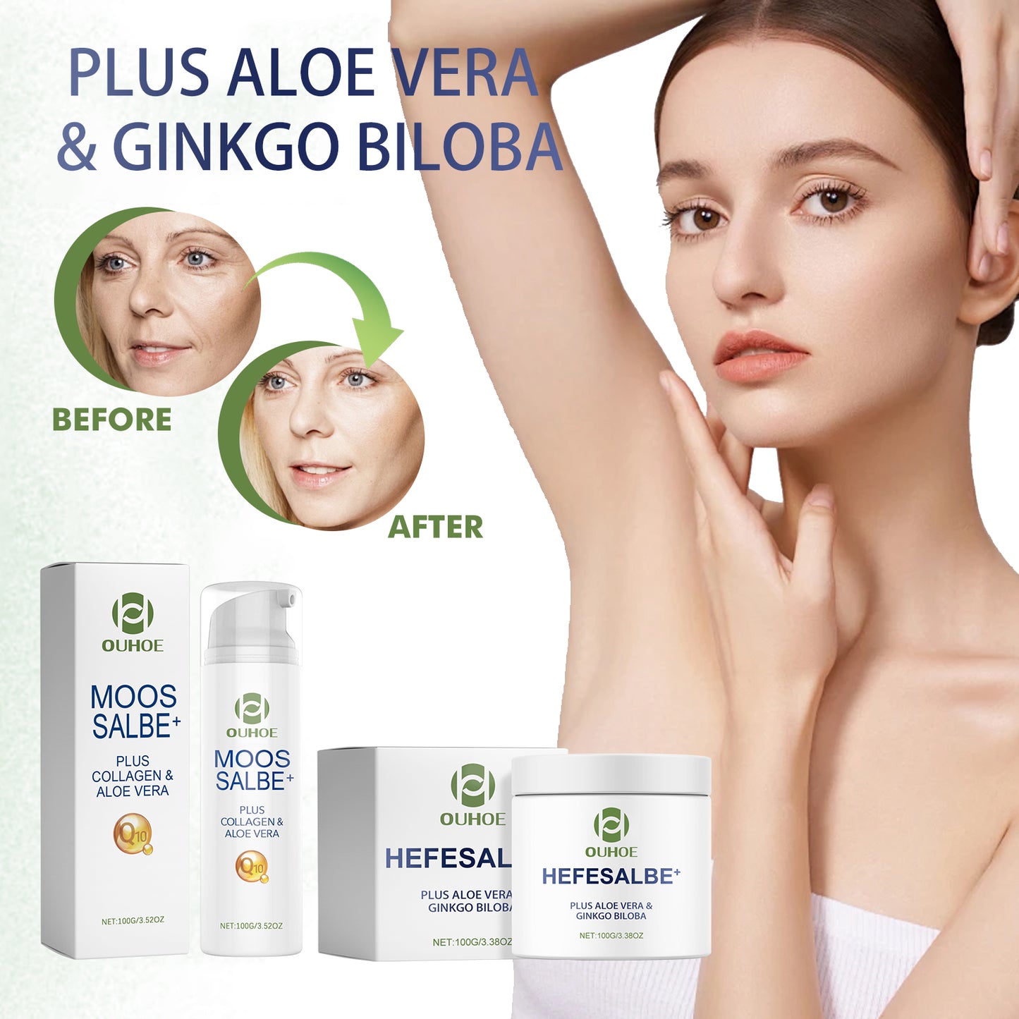 Plus Aloe Vera & Ginkgo Biloba, Anti-Aging And Smoothing Fine Lines & Wrinkles Facial Line Firming Facial Anti-Wrinkle Cream