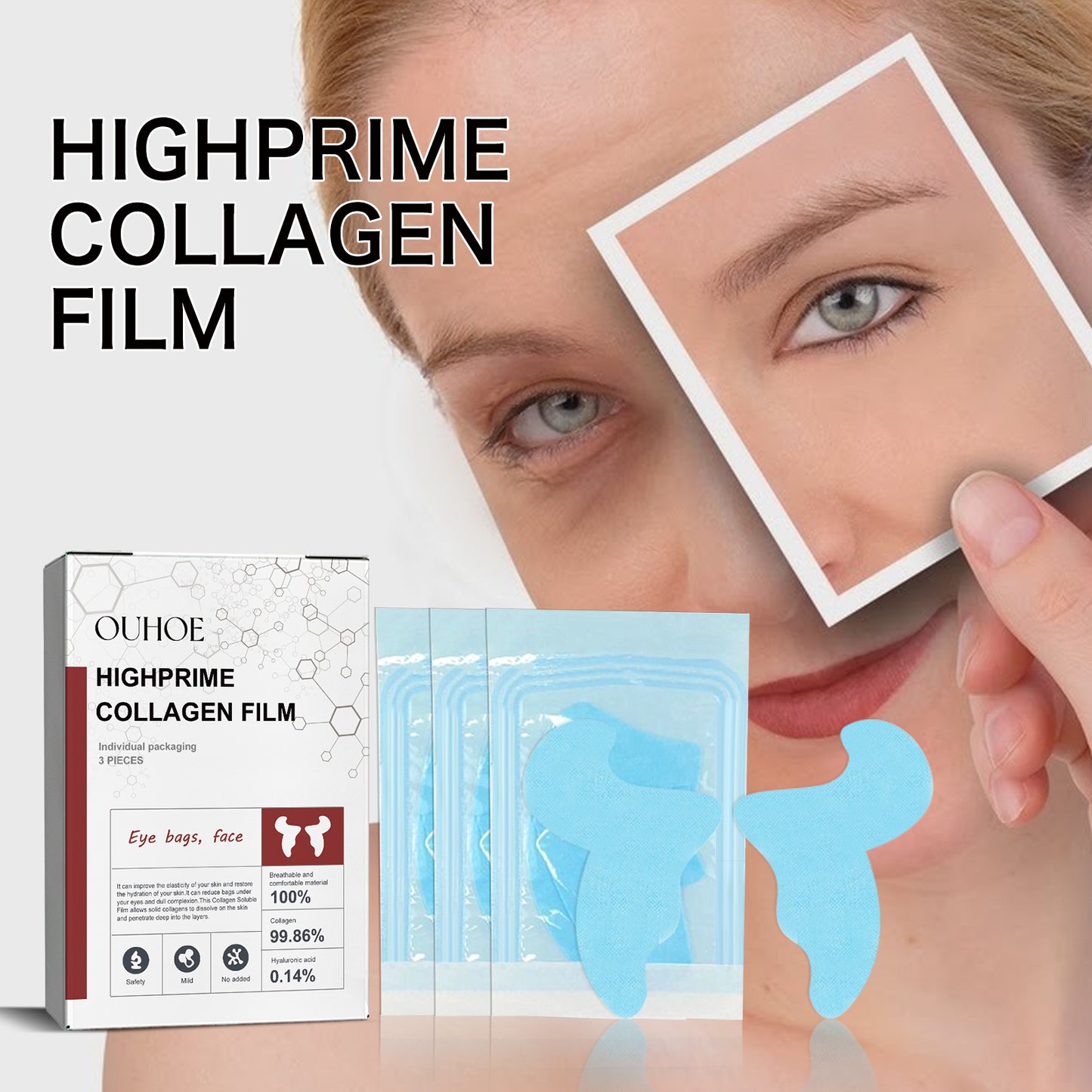 Hydrolyzed Collagen Eye Mask, Moisturize And Moisturize The Skin Around The Eyes To Reduce The Fine Lines In The Corners Of The Eyes