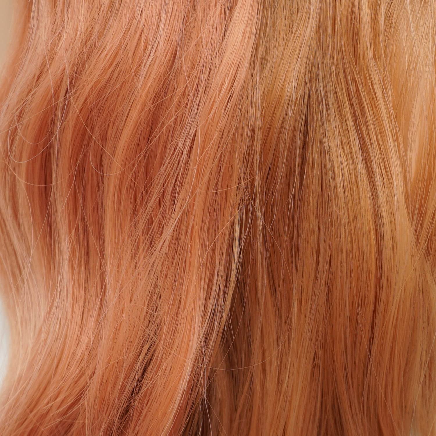 Hair Synthetic Lace Front Wig Wavy Long 26Inch Dark Root Rose Gold Ombre Heavy Density Heat Resistant Realistic Wig