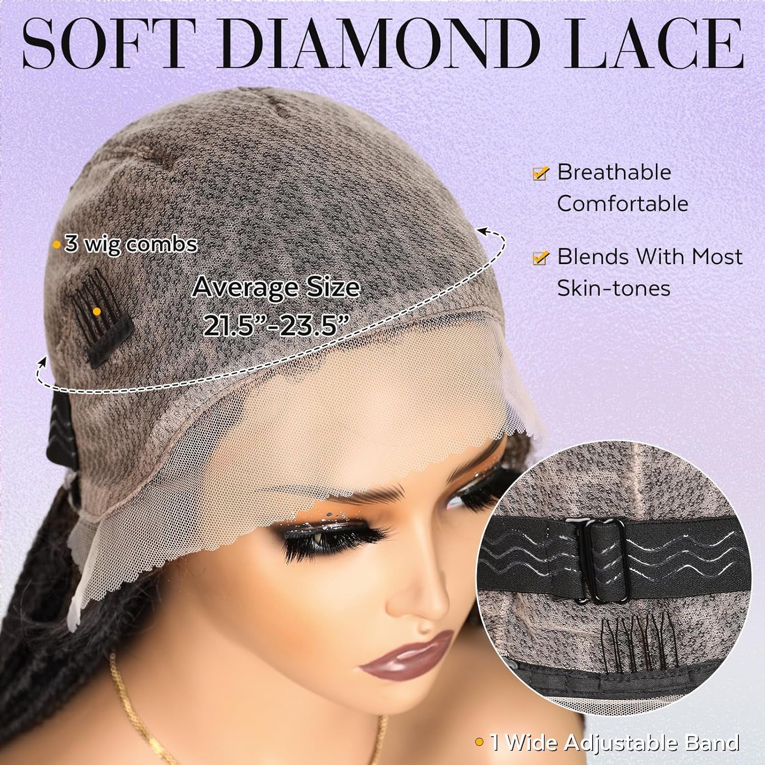 Full Lace Faux Locs Wigs for Black Women Knotless Square Part Dreadlock Wig with Baby Hair Soft Loc Synthetic Dreadlock Wigs Goddess Locs Braided Lace Front Wig