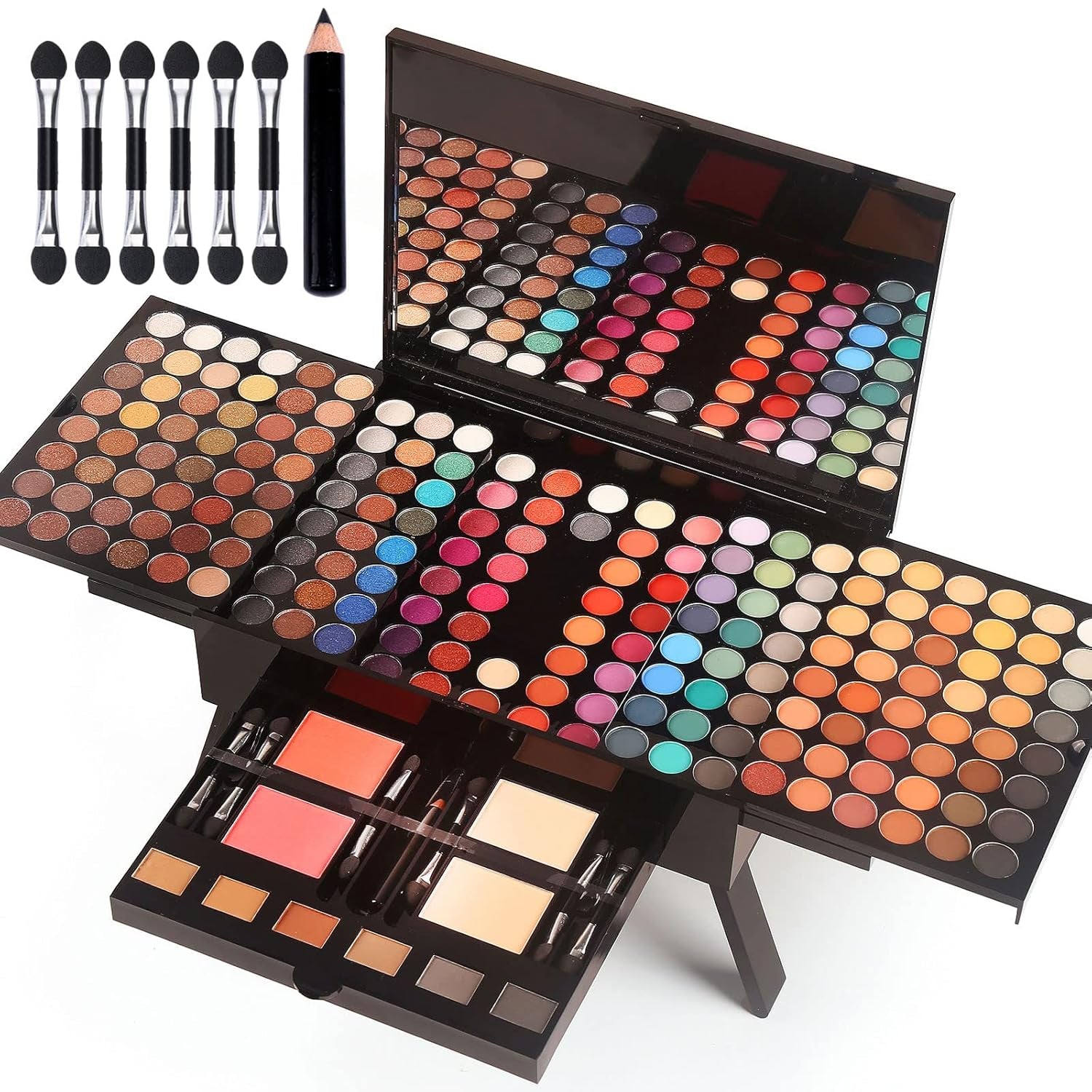 Women Makeup Sets Full Kits - 190 Colors Cosmetic Make up Gifts Combination with Eyeshadow Facial Blusher Eyebrow Powder Face Concealer Powder Eyeliner Pencil with Full Size Mirror Makeup Palette Kit