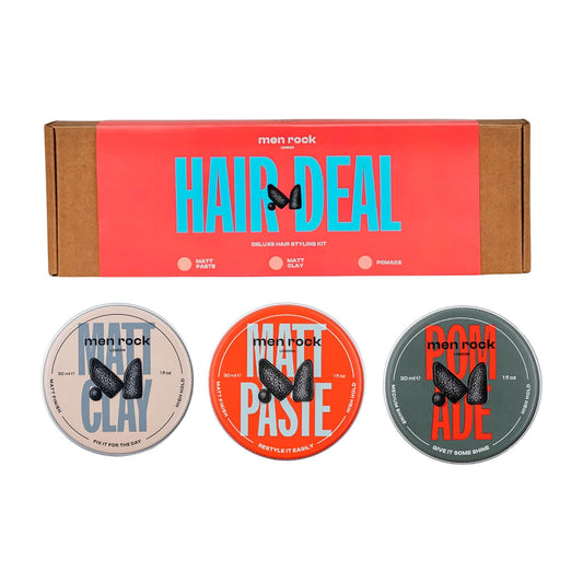 Hair Deal Styling Kit - High Hold Styling Products with Matt Paste, Matt Clay, and Hair Pomade for Men - Essential Grooming - 3 Pc