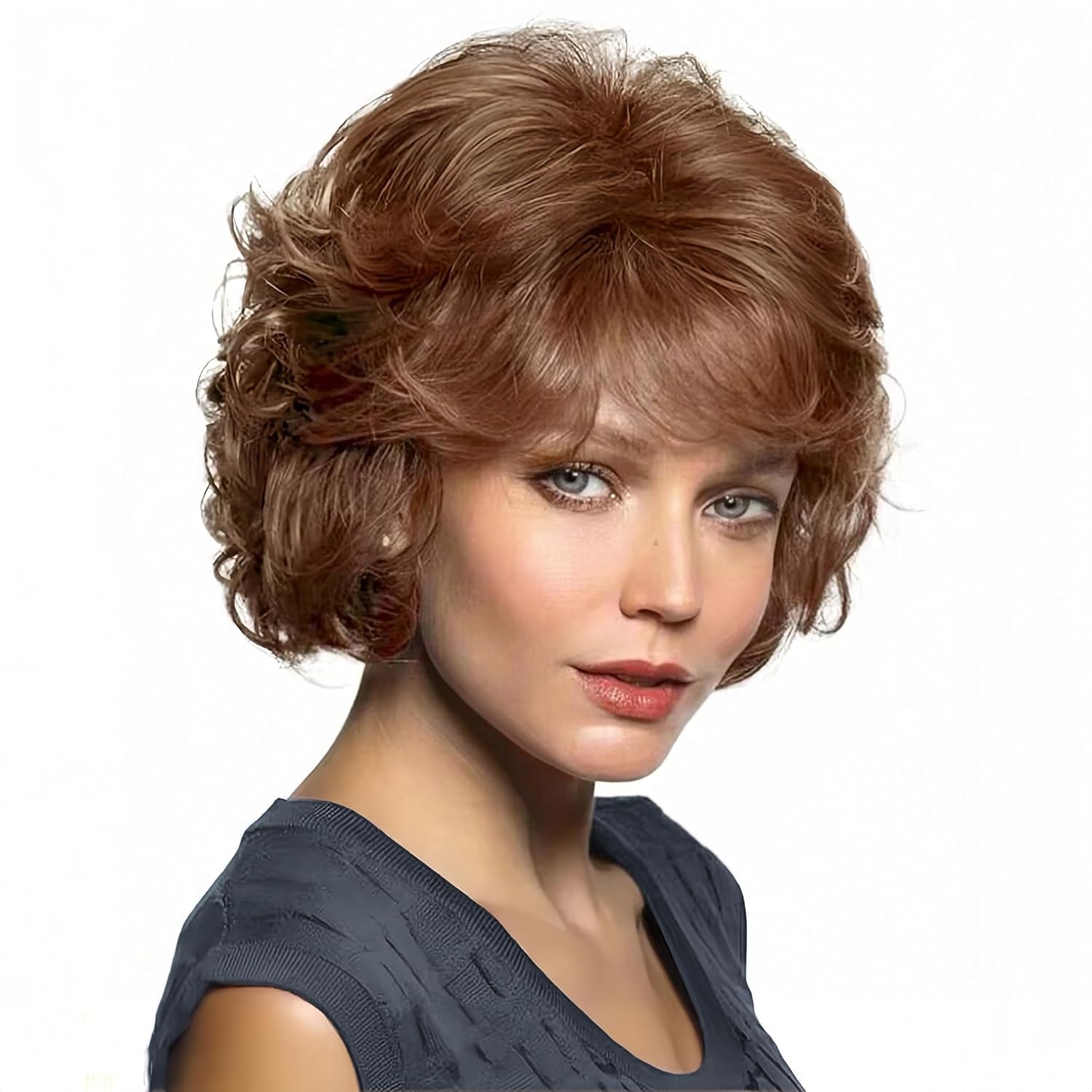 Short White Wigs for Women Pixie Cut Wig with Bangs Synthetic Hair Halloween Daily Party Wig(Silver White)