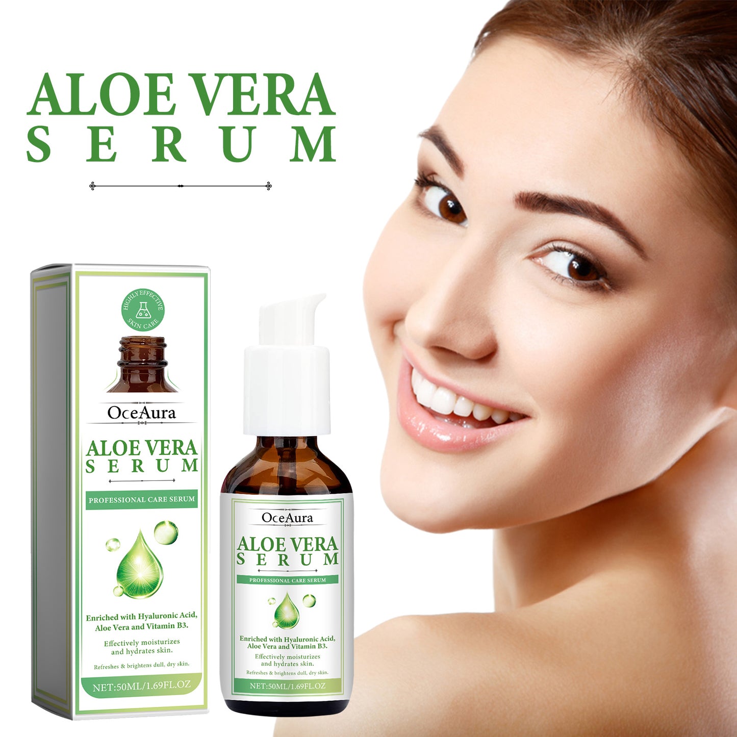 Aloe Vera Serum, Repair Dry Skin Moisturizes And Hydrates To Lighten Pimples And Seal Delicate Pores