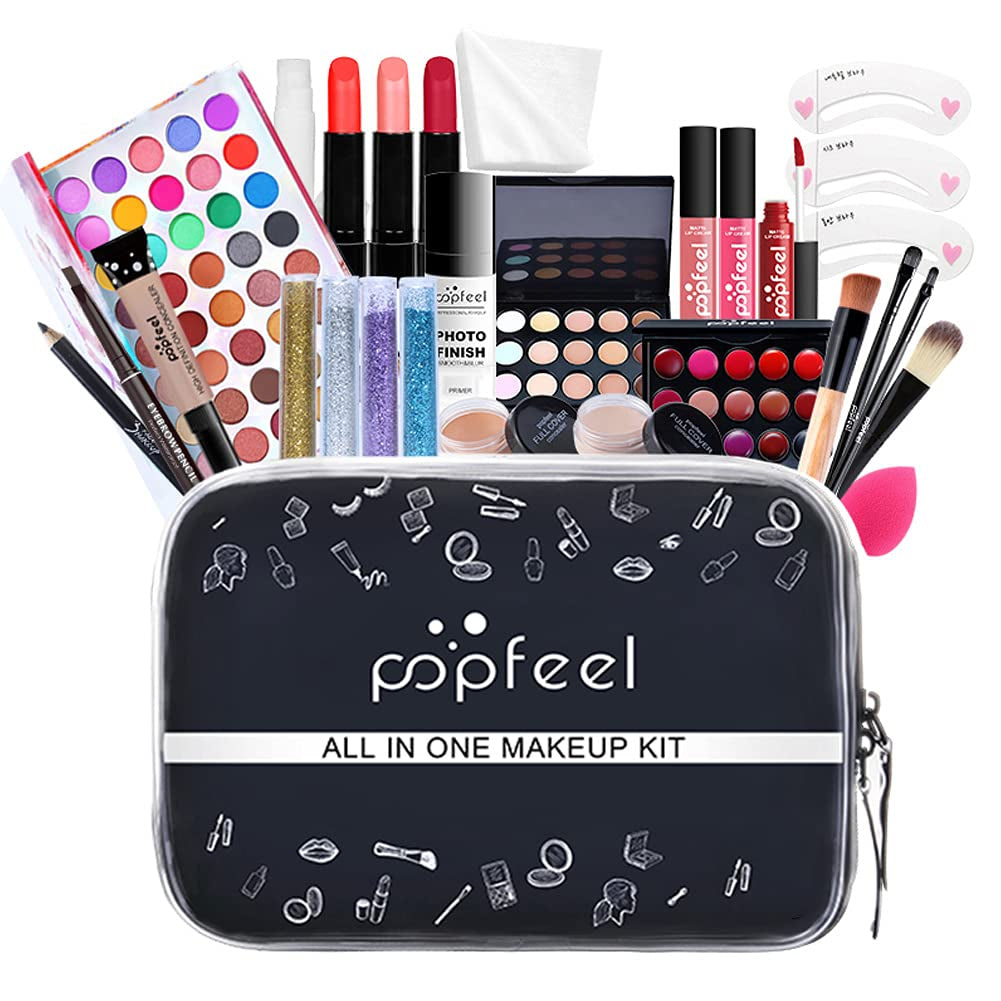 All in One Makeup Gift Kit, Multipurpose Makeup Set for Women, Full Kit with Face Makeup, Lipstick Set, Eyebrow Pencil, Lip Gloss (8 Pcs) (FJM1125WK2N106Q)