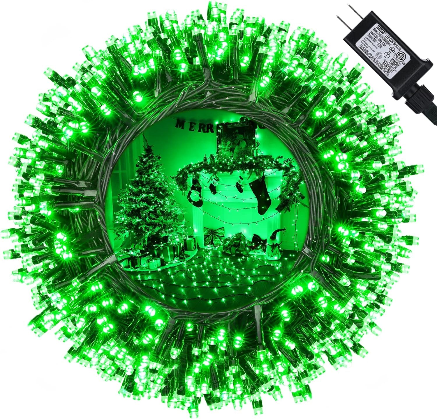 114Ft Christmas String Lights - Outdoor, 300 LED Connectable with Timer, 8 Modes Tree Lights Fairy Twinkle for Garden, Wedding, Indoor/Outdoor Xmas Decor (Cool White)