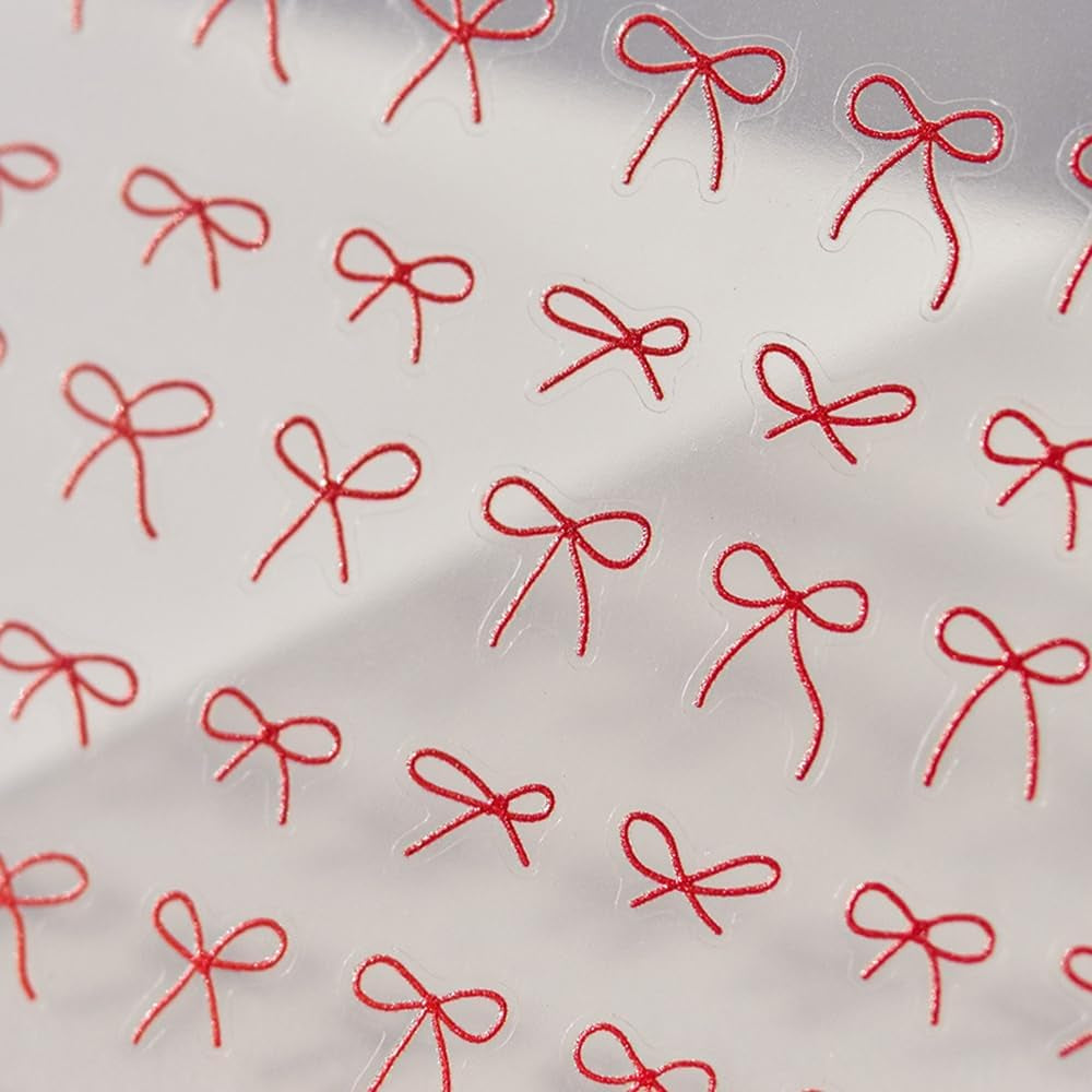 5D Embossed Designs Nail Art Stickers Decals Self Adhesive Nail Decals Black Bow Tie Mini Bowknot Line Nail Stickers Manicure Sliders for Women DIY Nail Art Decorations (02.Black Bow)