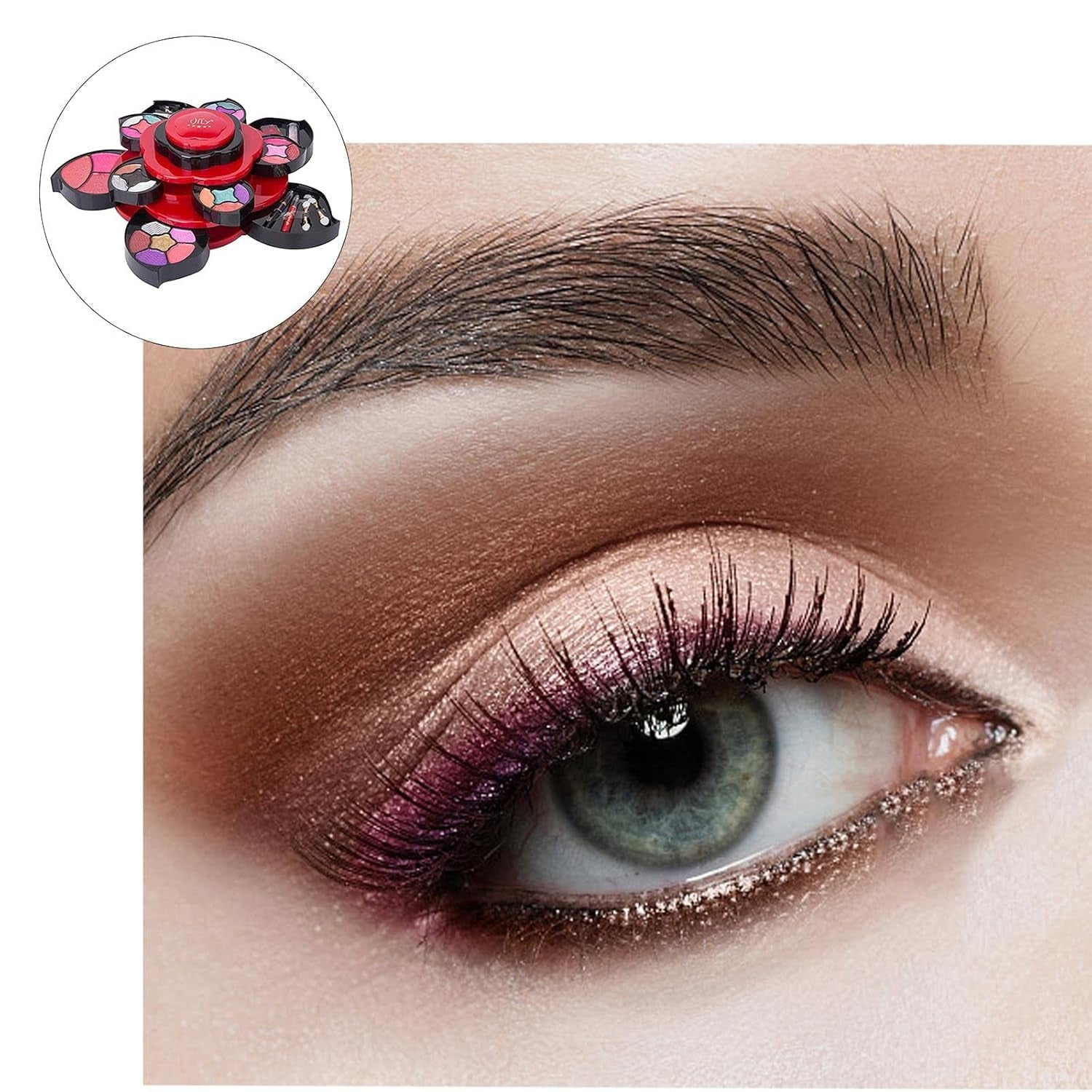 Exclusive Flower Makeup Kits for Teens 3 Tiers Gift Set | Cosmetics Kit for Girls Women | Dazzling Cosmetic Set with 40+ Colors | Gift for Christmas Birthday Holiday Season