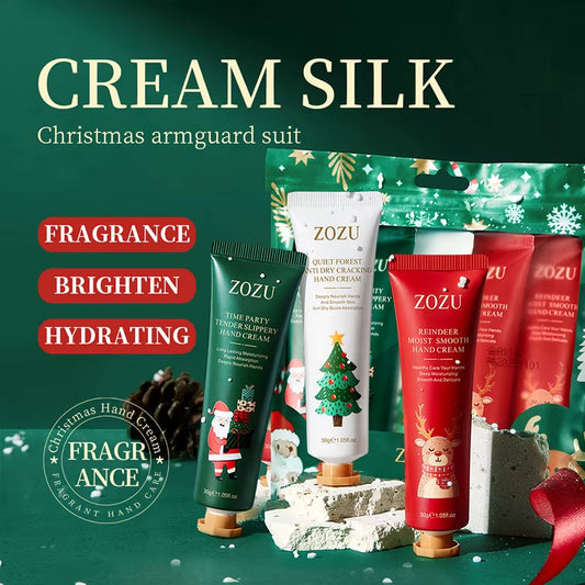 5Pcs/Set ZOZU Christmas Hand Cream Sets Moisturizing Refreshing Handcream Nourishing Beauty Hands Creams Skin Care Products