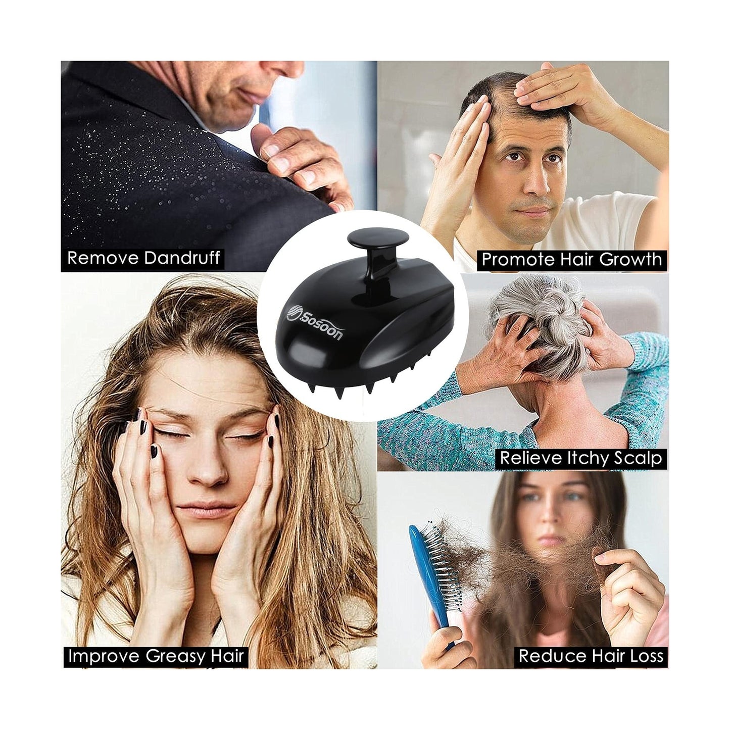 Scalp Massager Shampoo Brush, Hair Scalp Scrubber Head Massager for Stress Re...