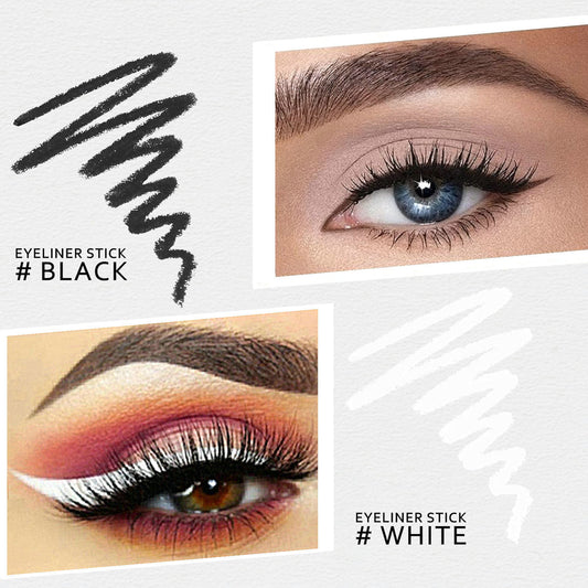12PCS Black & White Eyeliner Pencil Set | Waterproof, Long-Lasting Multi-Use with Sharpener