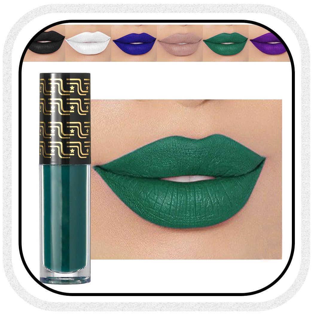 Matte Liquid Lipstick Halloween Lipsticks Gothic Pigment Lip Gloss Velvet Lipglaze Costume Lips Cosmestis for Women and Girls Pack of 1 (Purple)