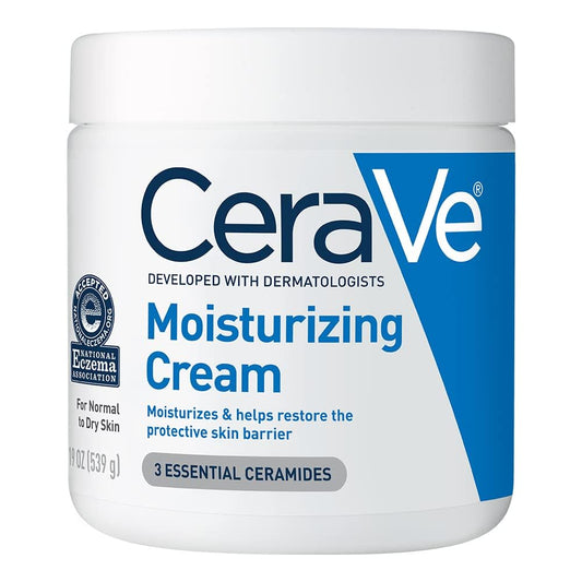 Moisturizing Cream, Body and Face Moisturizer for Dry Skin, Body Cream with Hyaluronic Acid and Ceramides, Daily Moisturizer, Oil-Free, Fragrance Free, Non-Comedogenic, 19 Ounce