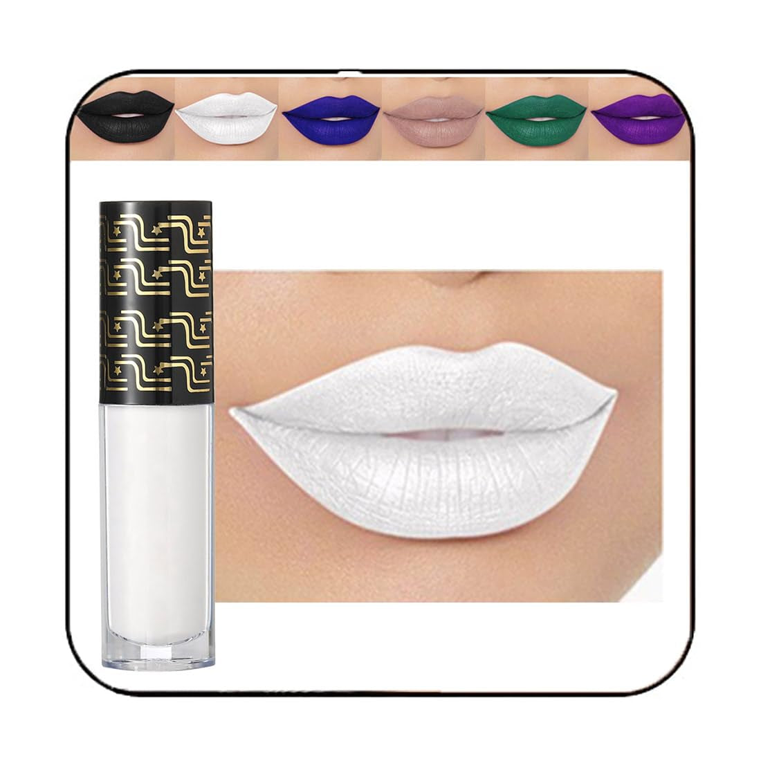 Matte Liquid Lipstick Halloween Lipsticks Gothic Pigment Lip Gloss Velvet Lipglaze Costume Lips Cosmestis for Women and Girls Pack of 1 (Purple)