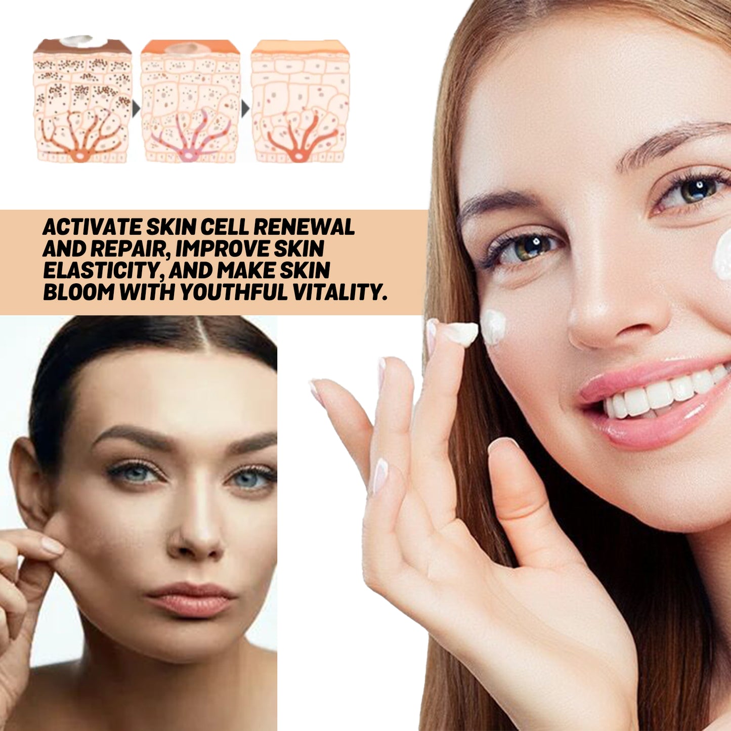 Whitening Tone Up Cream, Moist And Soft Fade Spots Rough Dry Skin Dark Skin Cream