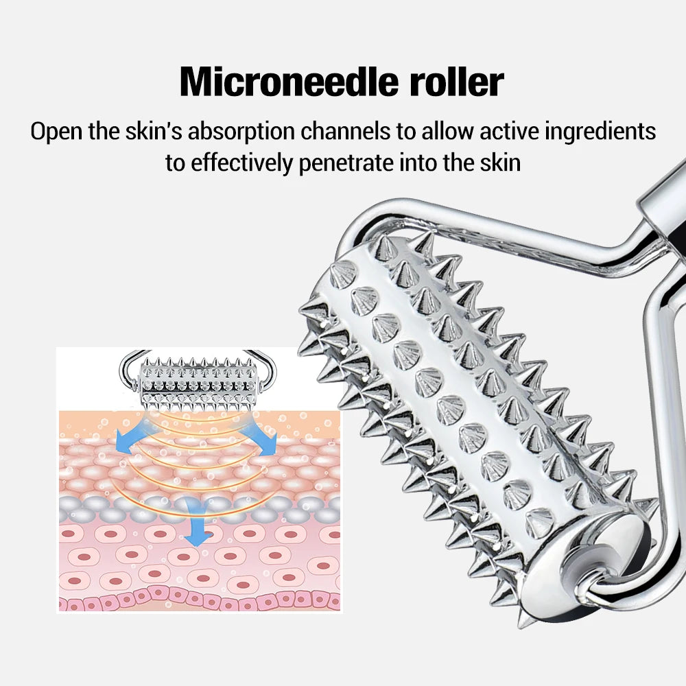 Stainless Steel Face Roller & Spatula | Pointed Massage Ball Tool for Facial & Neck Skin Care