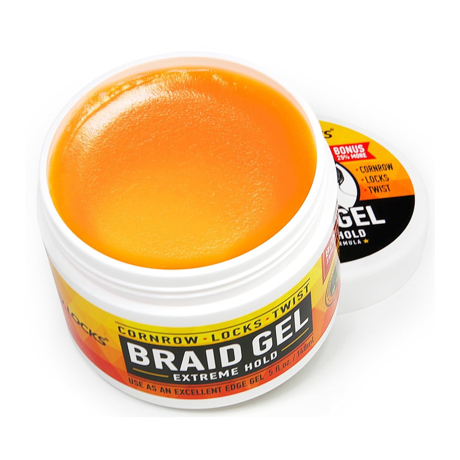 Braid Gel (5 Oz) | Extreme Hold, High Shine | Frizz & Flake-Free Edge Control | Tea Tree, Lavender, Peppermint Oil | Slick & Style Braids, Locks, Twists, Cornrows | 5 Oz