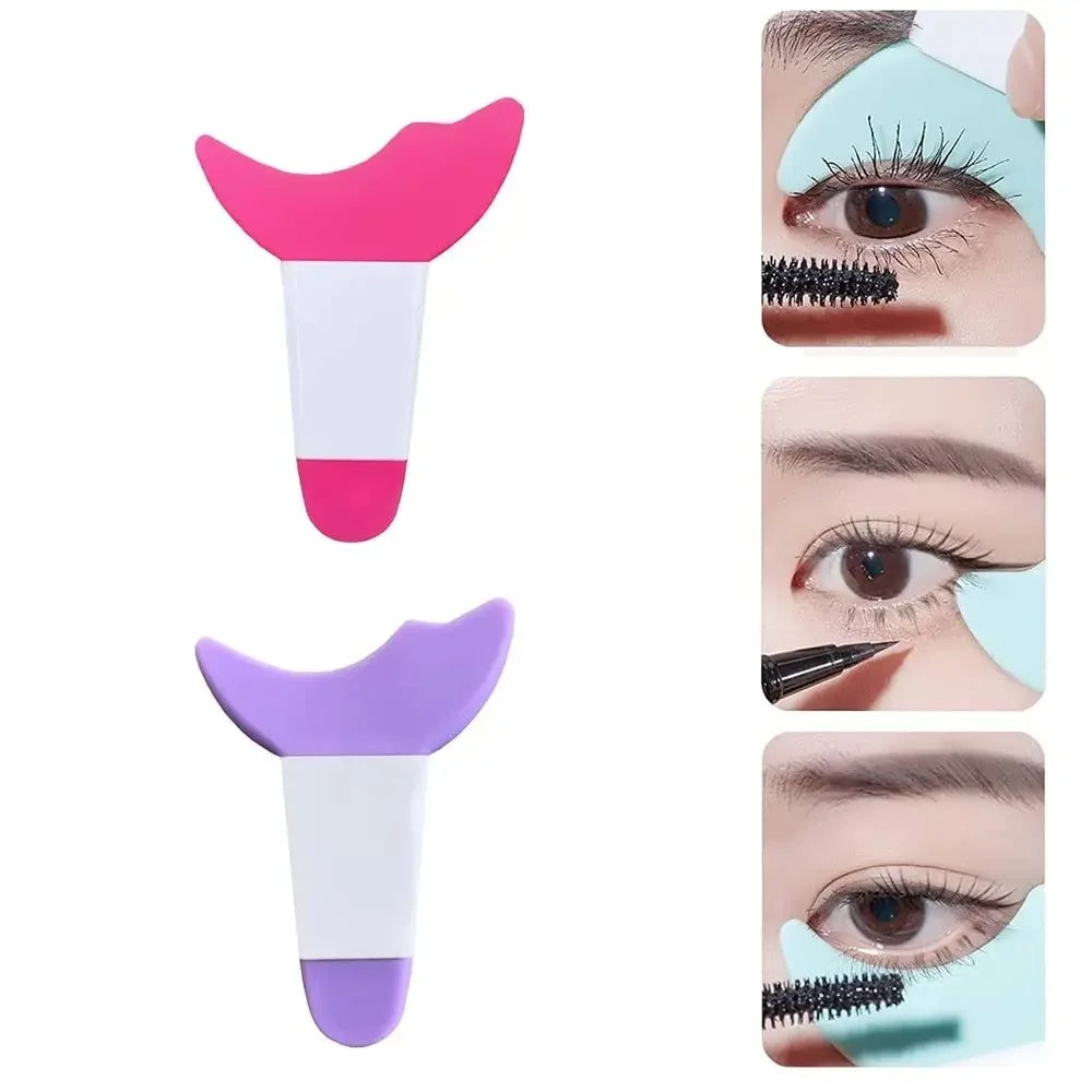 Silicone Mascara Eyelash Shield Applicator Guard Tool Multifunction Eyelash Eyeshadow Pads Reusable Eyelashes Guide Tool Makeup Stencil Aid Makeup Template Tool Outline Eyes Eyeliner Eyelash Guide Too
