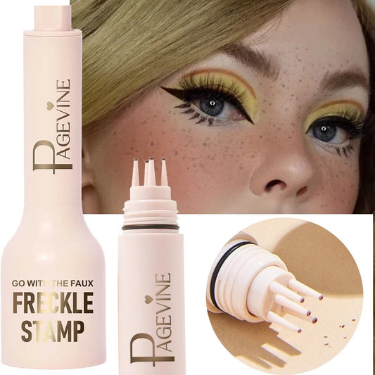 Freckle Stamp Pen,Fake Freckles Stain Marker Pencil Tool for Natural and Lifelike Sunkissed Face Freckle Makeup for Waterproof and Long-Lasting