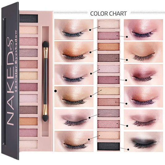 All in One Makeup Kit for Women Full Kit – 12 Color Shimmer Eyeshadow Palette, Buff Beige Foundation, Liquid Lipsticks, Face Primer, Brow Soap, Winged Eyeliner Stamp, Makeup Brush & Sponges Gift Set