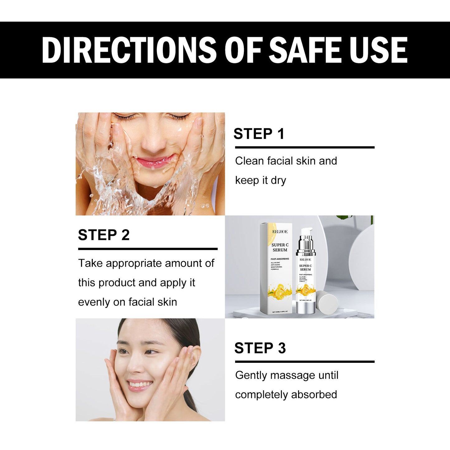 Super C Serum, Refresh The White Skin Hydrating Moisture Soft Delicate Skin Essence